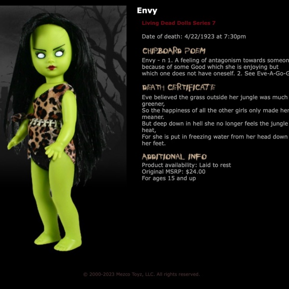 ORIGINAL Living Dead Dolls (Series Seven) - SEALED - Picture 9 of 14